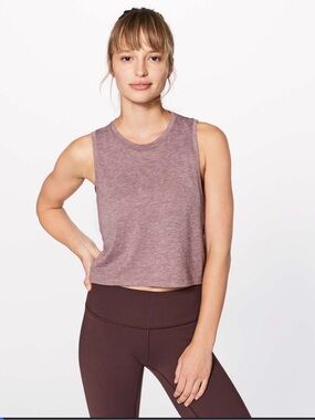 Lululemon Box It Out Crop Tank - Heathered Oxblood size 6 purple